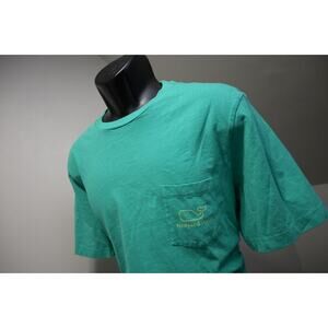 Vineyard Vines Whale Tee Shirt Green Front Pocket Short Sleeve Mens Size Large